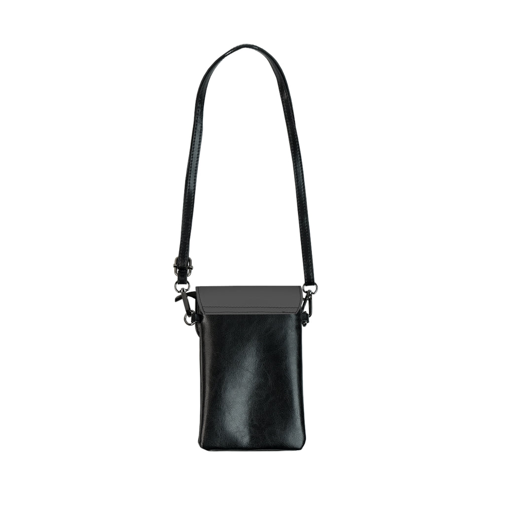 Skull Rose Crossbody Phone Wallet — Small Leather Cell Phone Pouch