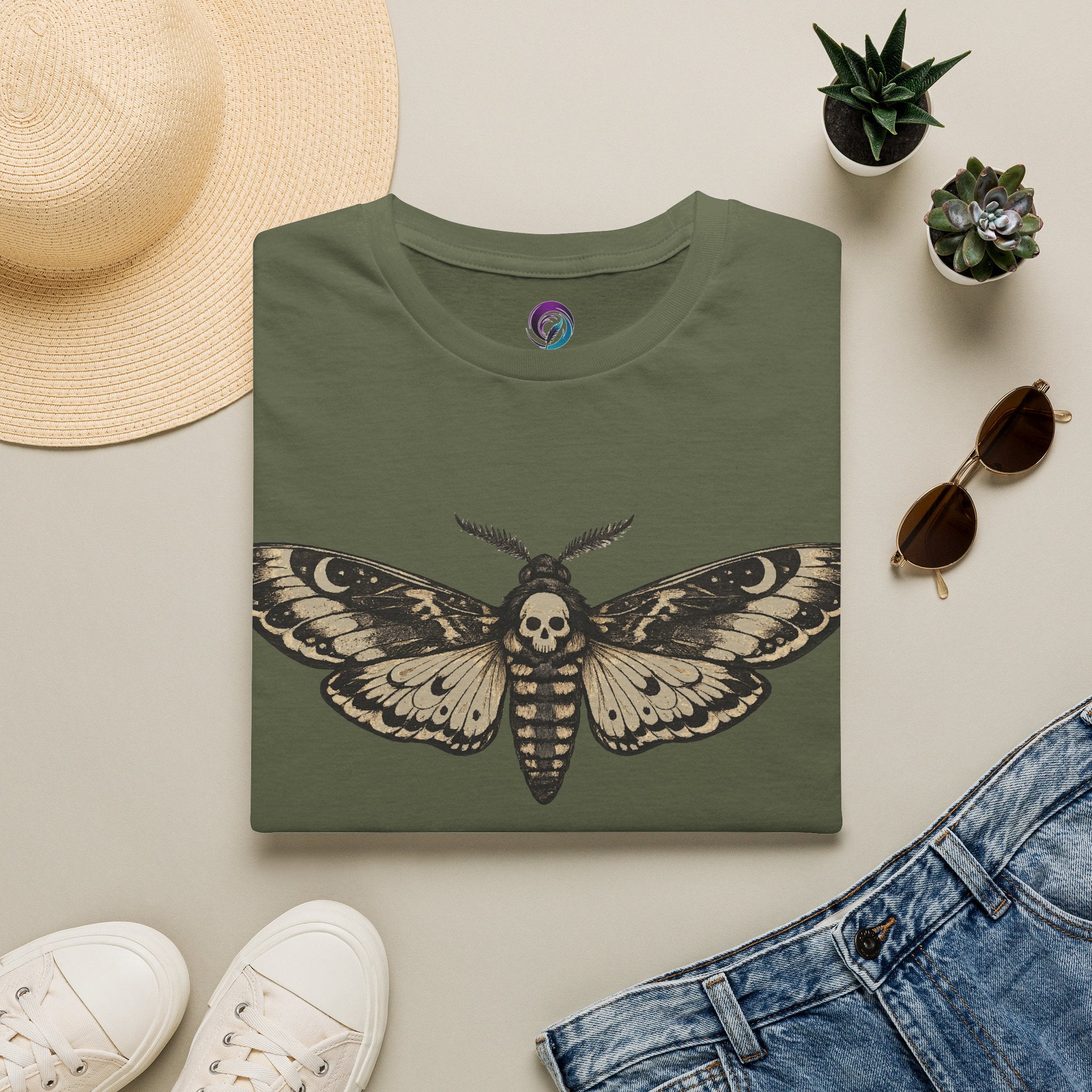 Death's-Head Moth T-Shirt — Gothic Skull Moth Graphic Tee
