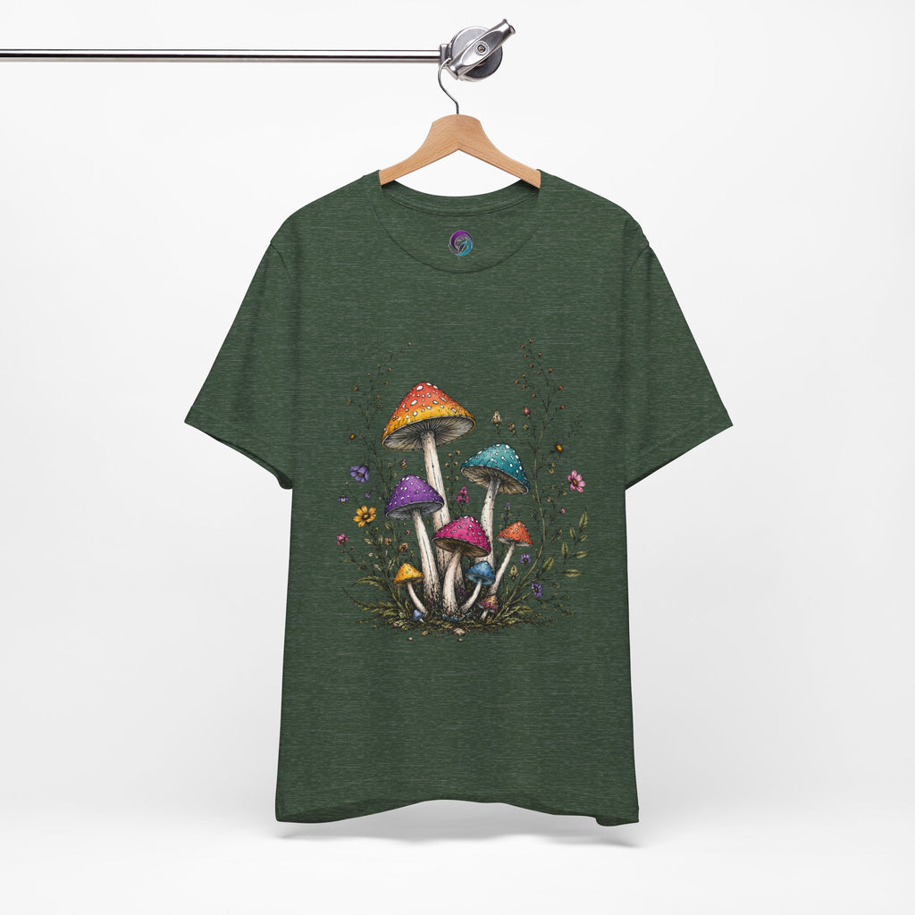 Mushroom Garden Tee — Colorful Forest Fungi Graphic T-Shirt
