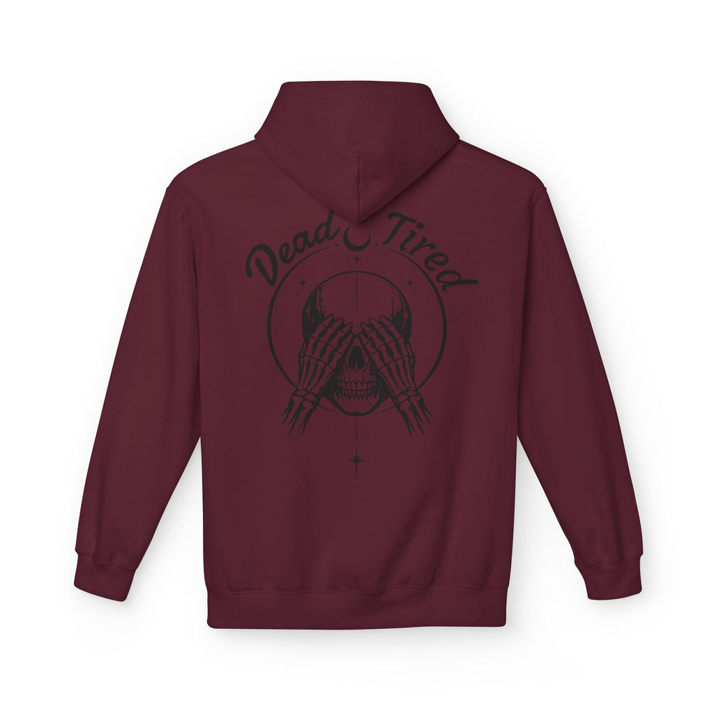 Dead Tired Skull Hoodie — Gothic Skeleton Pullover