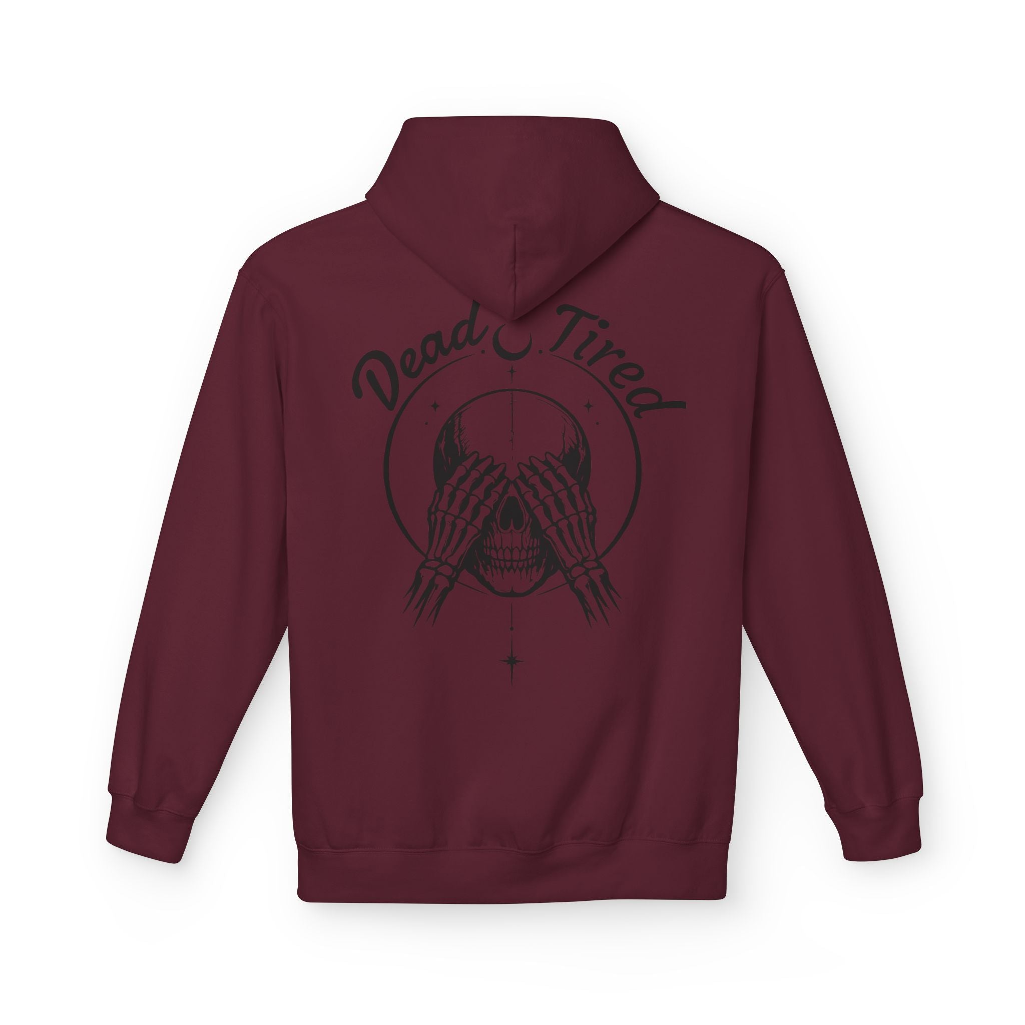 Dead Tired Skull Hoodie — Gothic Skeleton Pullover