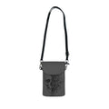 Skull Rose Crossbody Phone Wallet — Small Leather Cell Phone Pouch