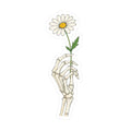 Skeleton Hand Daisy Sticker – Kiss-Cut Vinyl Decal