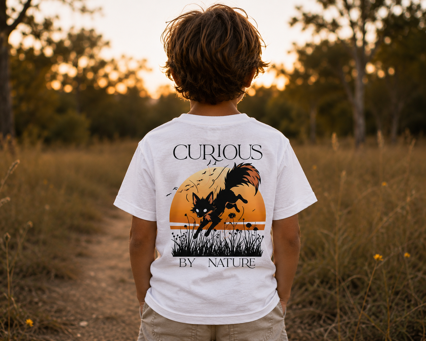 Curious by Nature Kids Tee — Playful Fox Graphic Children's T-Shirt