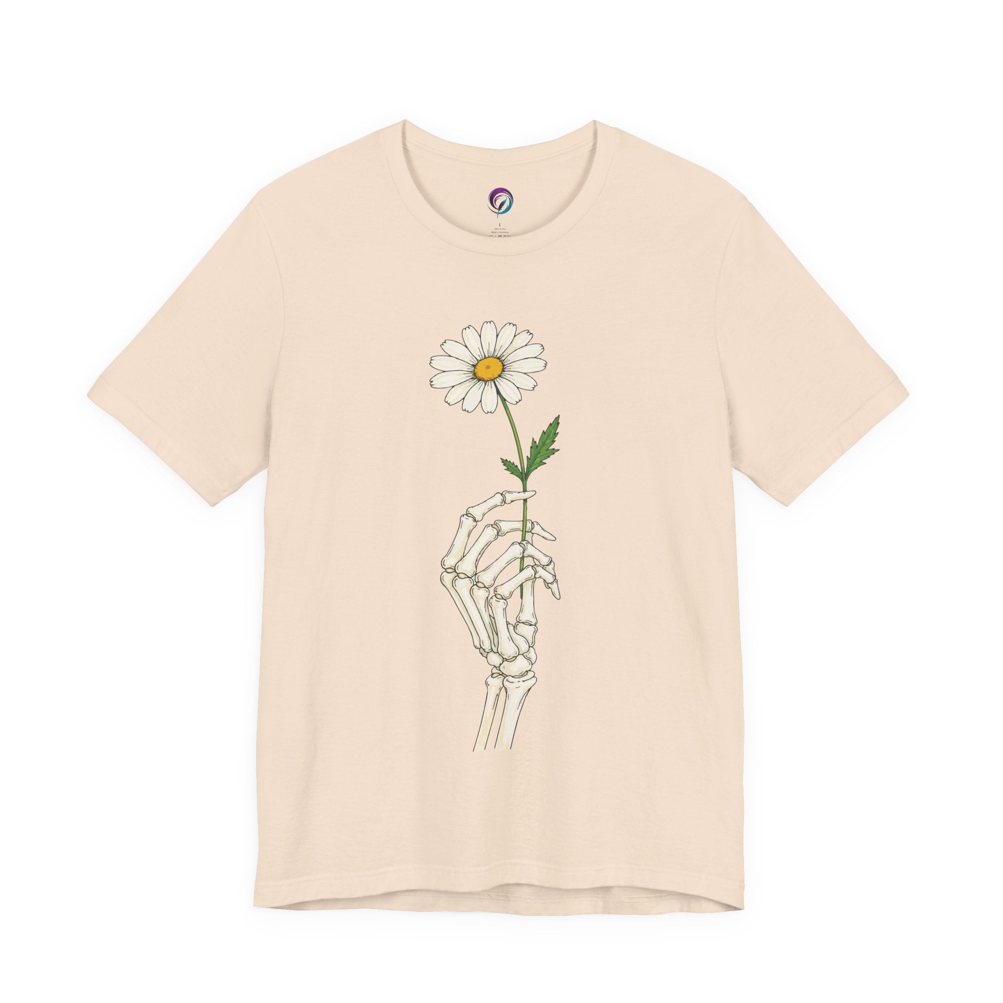 Skeleton Hand Daisy T‑Shirt — Gothic Floral Tee for Casual & Festival Wear