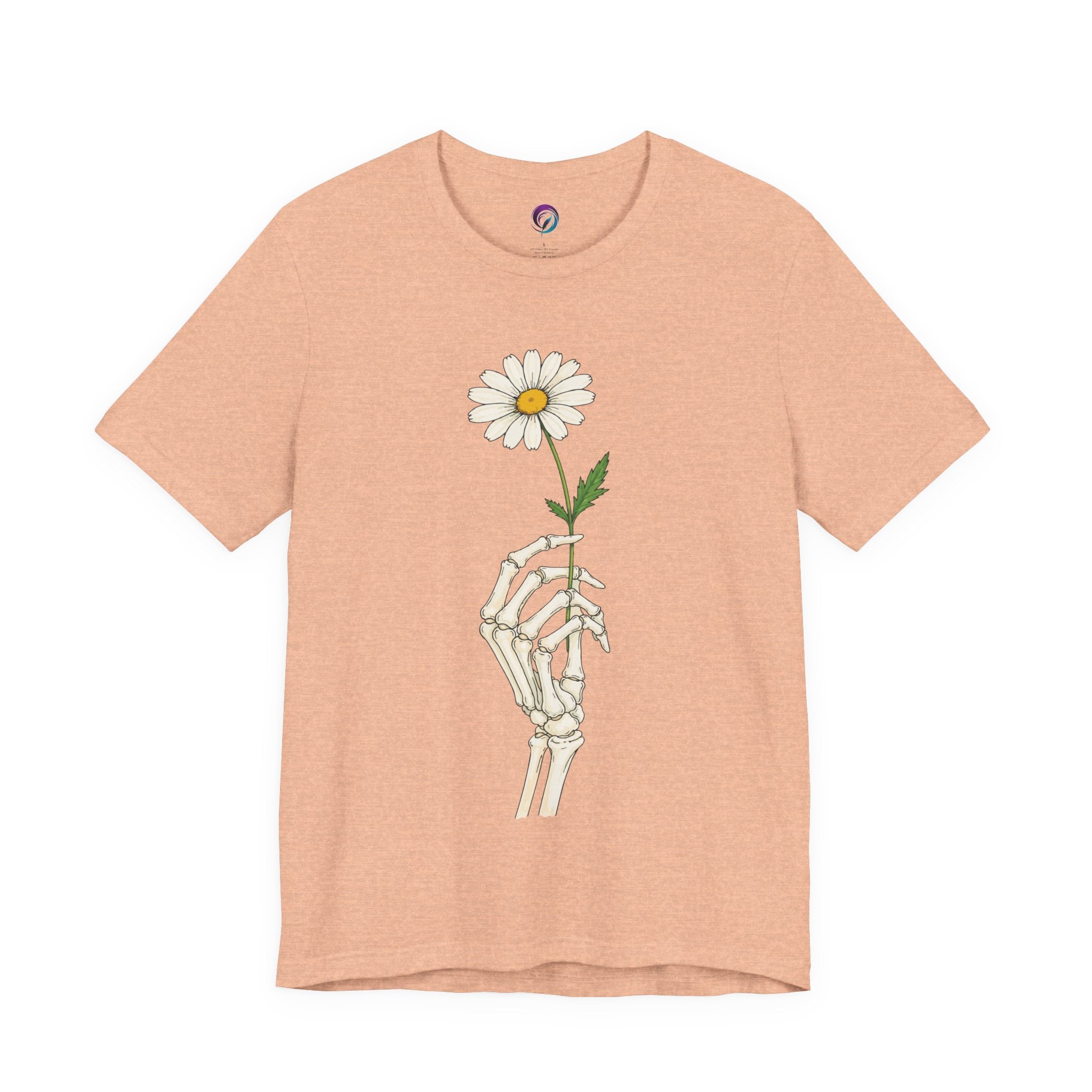 Skeleton Hand Daisy T‑Shirt — Gothic Floral Tee for Casual & Festival Wear