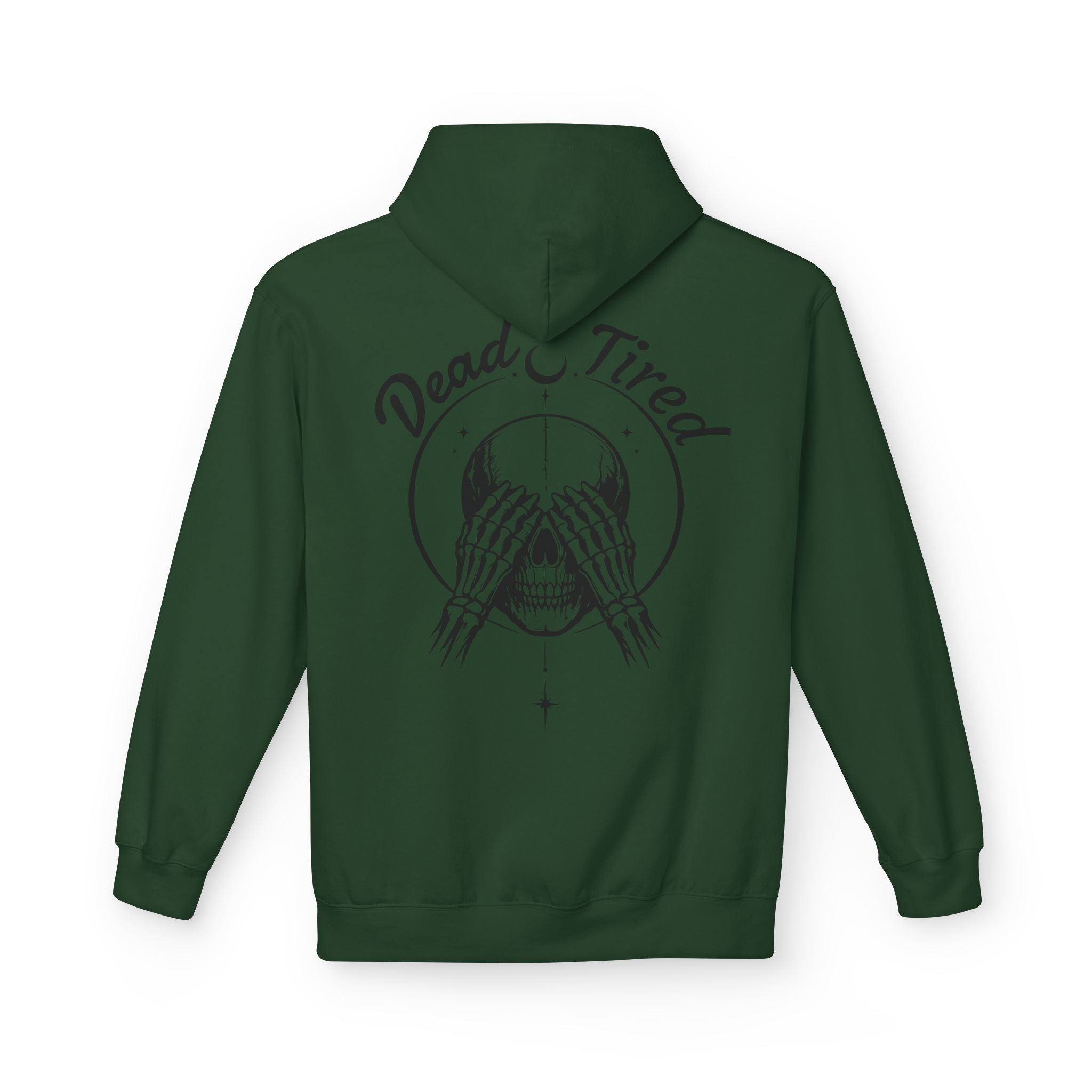 Dead Tired Skull Hoodie — Gothic Skeleton Pullover